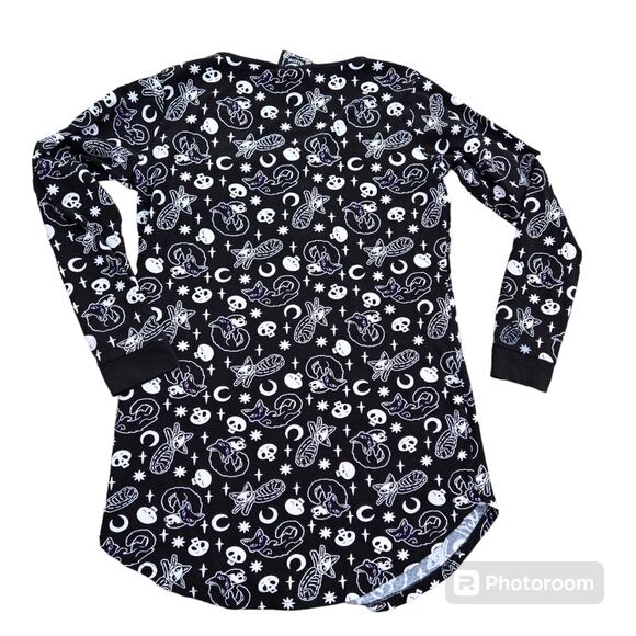 Killstar purr off pajamas top black Gothic size M - Picture 2 of 7